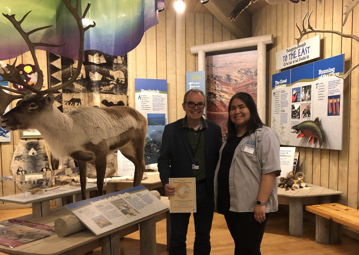 Irish people can be found in every corner of Canada - lovely to meet Amy who works at the <a href="/WesternArctic/">Western Arctic</a> Visitor Centre in Inuvik, NWT. Her granddad is from Armagh and she’s looking forward to her 1st visit to Ireland this summer ☘️#GlobalIrish