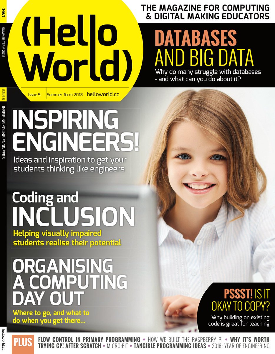 Computing at School (@compatsch) on Twitter photo Have you checked out the latest <a href="/HelloWorld_Edu/">Hello World Magazine</a> magazine? Packed full with great ideas to bring into the classroom! ow.ly/mnU530kBt2e Have you checked out the latest <a href="/HelloWorld_Edu/">Hello World Magazine</a> magazine? Packed full with great ideas to bring into the classroom! ow.ly/mnU530kBt2e