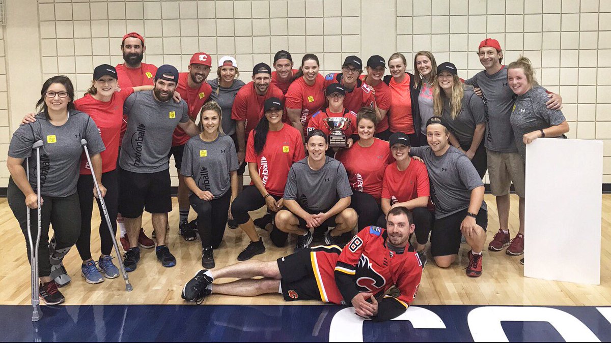 NHLFlames's tweet photo. A big shoutout to our two #Flames teams who participated in @motionballyyc - they raised over $30,000 for Special Olympics! https://t.co/euFjJWGjxq