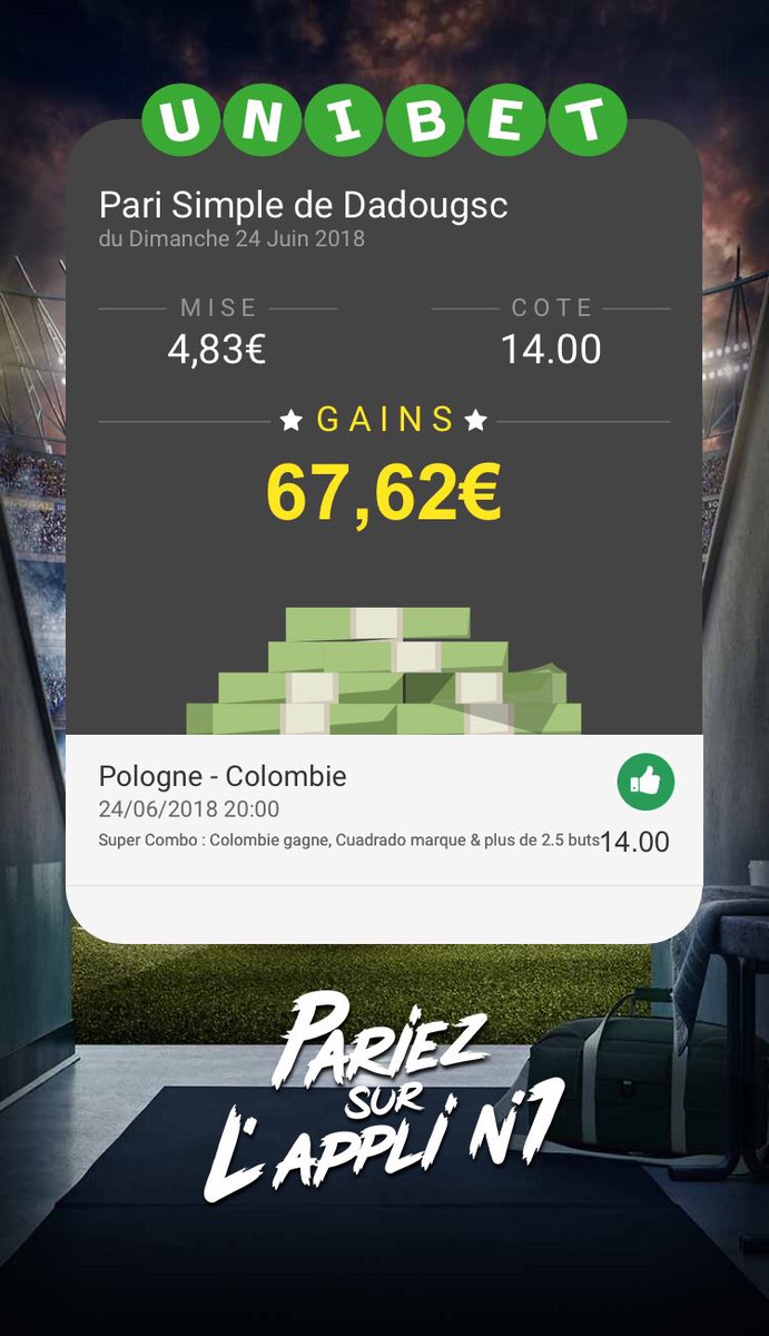 PronosTd's tweet image. Et le 5 eme pari d’aujourd’hui ! Le combo cote 14 qui passe ! ✅✅✅✅✅✅✅
#TeamParieur #CDM2018