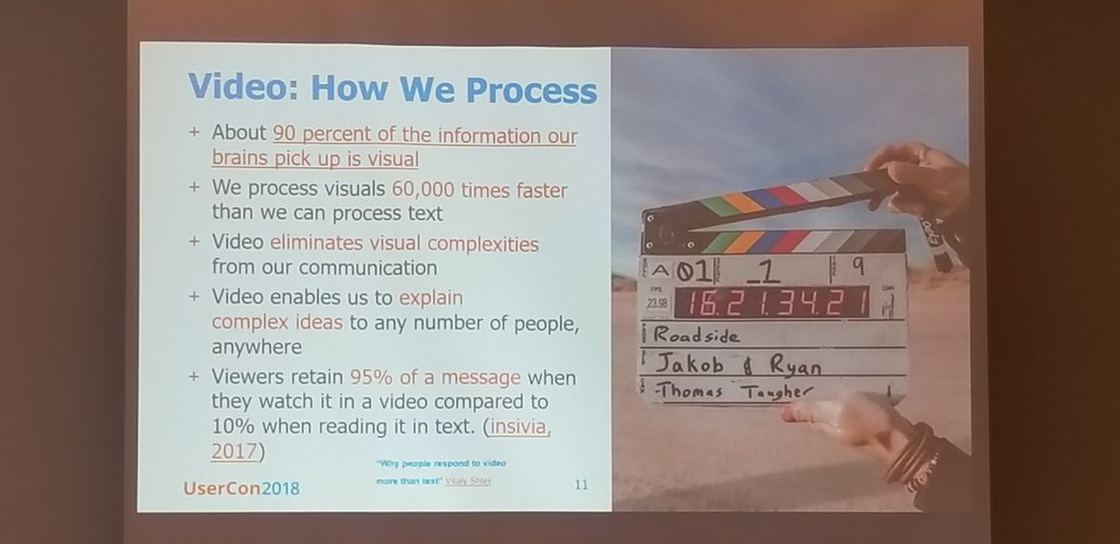 CampusLogic's tweet photo. Students retain 95% of a message when they watch it in a video compared to 10% when they read it in text. #UserCon2018 #MeetStudentsWhereTheyAre https://t.co/O8WWL1Iz3d