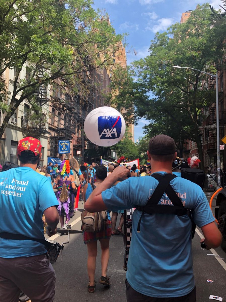 EquitableFin's tweet photo. Be proud of your Pride! At #NYCPride 2018, we're celebrating the many ways we bring our whole selves to work. Use the hashtag #AXAPride so we can see how you celebrate! https://t.co/hMbsrNMLBW