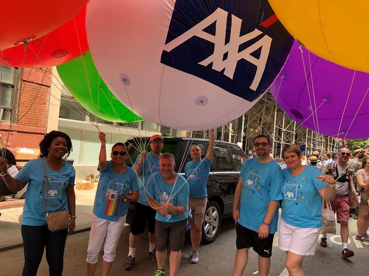 EquitableFin's tweet photo. Be proud of your Pride! At #NYCPride 2018, we're celebrating the many ways we bring our whole selves to work. Use the hashtag #AXAPride so we can see how you celebrate! https://t.co/hMbsrNMLBW