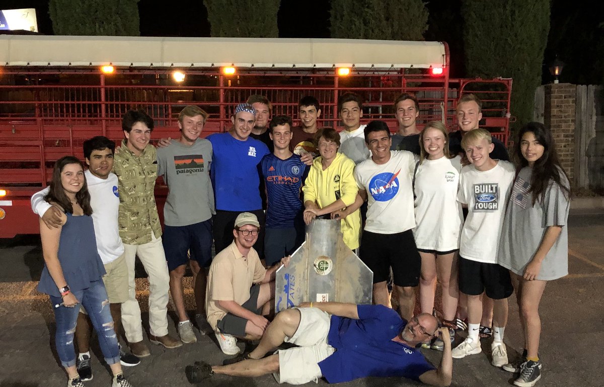 The Big Ugly had an amazing launch and a memorable decent! It’s impact at <a href="/WSMissileRange/">WSMR</a> is where it will remain, 16ft underground. We are happy we were able to recover a momento🐴🚀<a href="/AHHSmules/">AHHS Mules</a> <a href="/AHSFoundation/">AH School Foundation</a> <a href="/AHISD/">Alamo Heights ISD</a> @Principal_Coach <a href="/ADSTeach13/">Analee D. Smith</a>