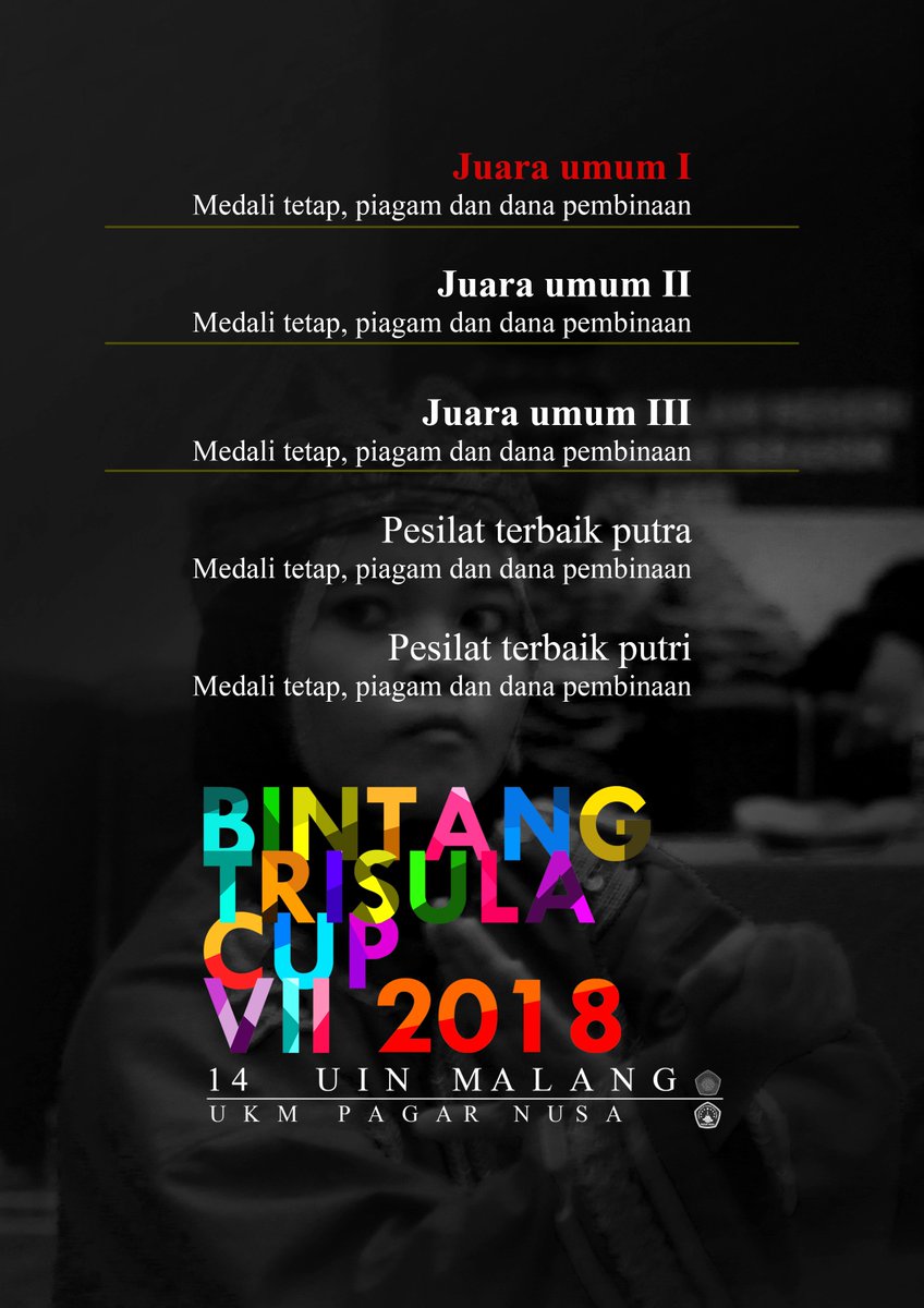 AYO DULUR....
Kita semakin dekat dengan pagelaran akbar BTC VII SE - JAWA DAN BALI UKM PAGAR NUSA UIN MALIKI MALANG Dalam rangka memperingati HUT UIN Maulana Malik Ibrahim Malang yg ke-14
Segera Daftarkan Pesilat Terbaik Anda!!!!
<a href="/infoUINmaliki/">UIN Maliki Malang</a>  <a href="/UINMalikiMalang/">UIN Malang</a>