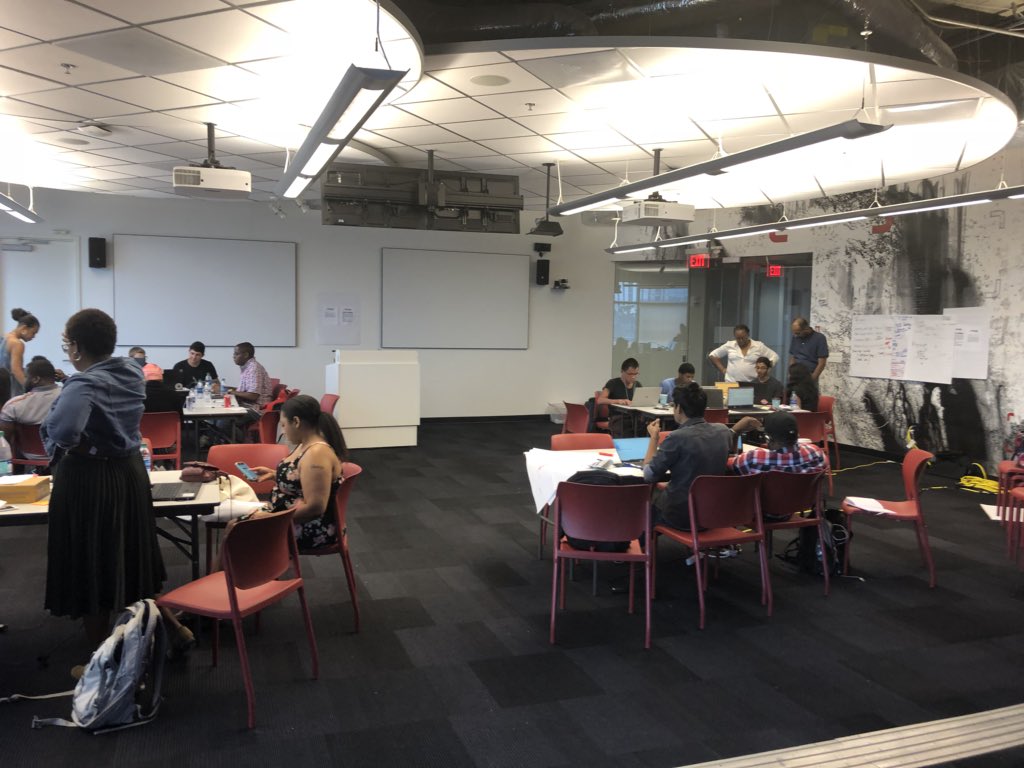 goodienation's tweet photo. The final day of the Goodie Hack[athon] for Developers at @google’s Atlanta office is upon us. Teams are working feverishly on finishing their #HackCancer + #HackSTDs products ahead of this evening’s judging competition. https://t.co/fBfOmPWjwj