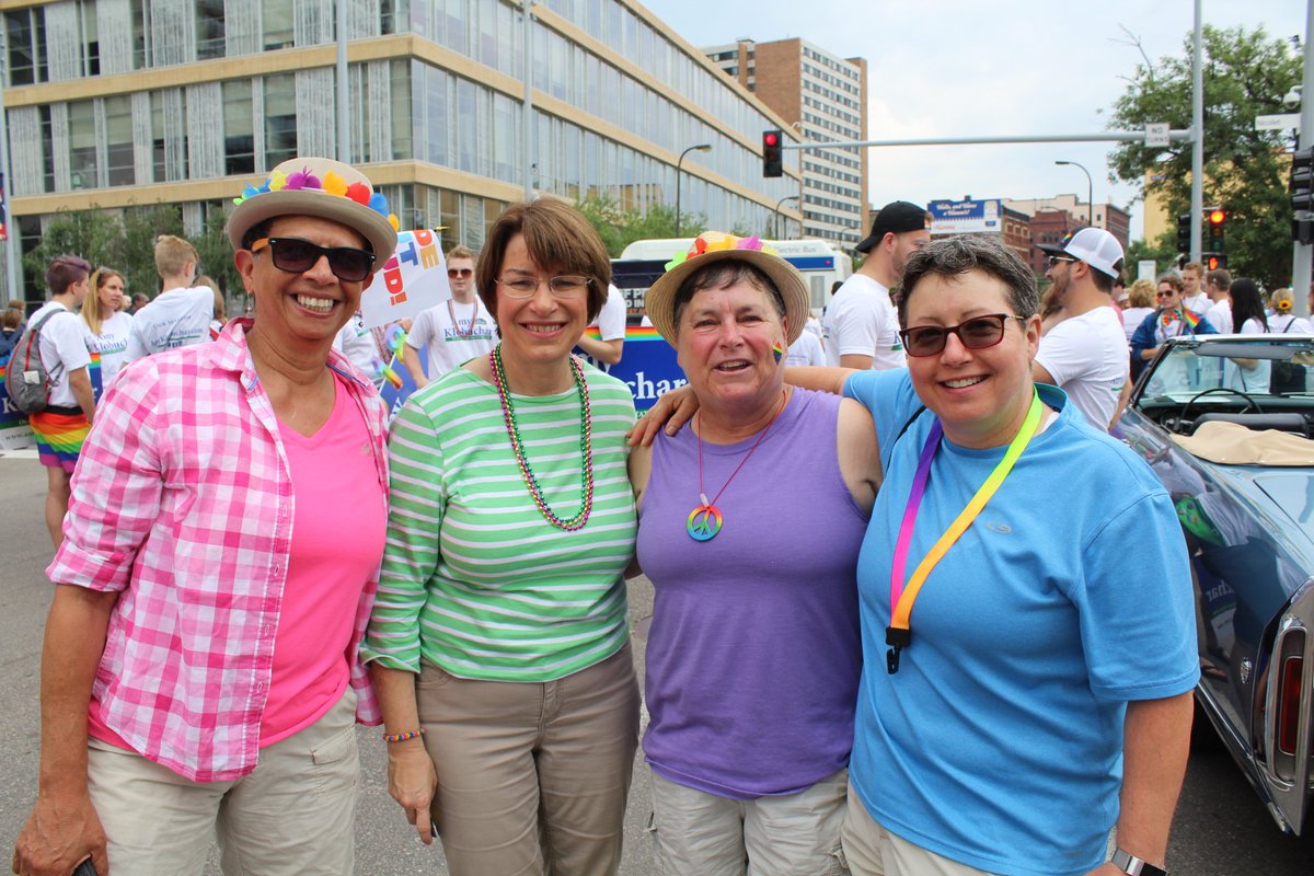 amyklobuchar's tweet photo. Wishing all of my LGBTQ friends a happy #Pride  ! Great turnout at today's parade. https://t.co/rufzio4kZ0