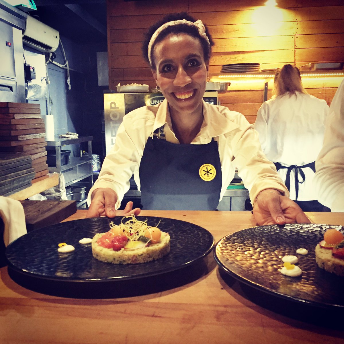 Today's the last day of the #refugeefoodfestival in #Athens. 
#foodlab chef Touria closing an eventful weekend!