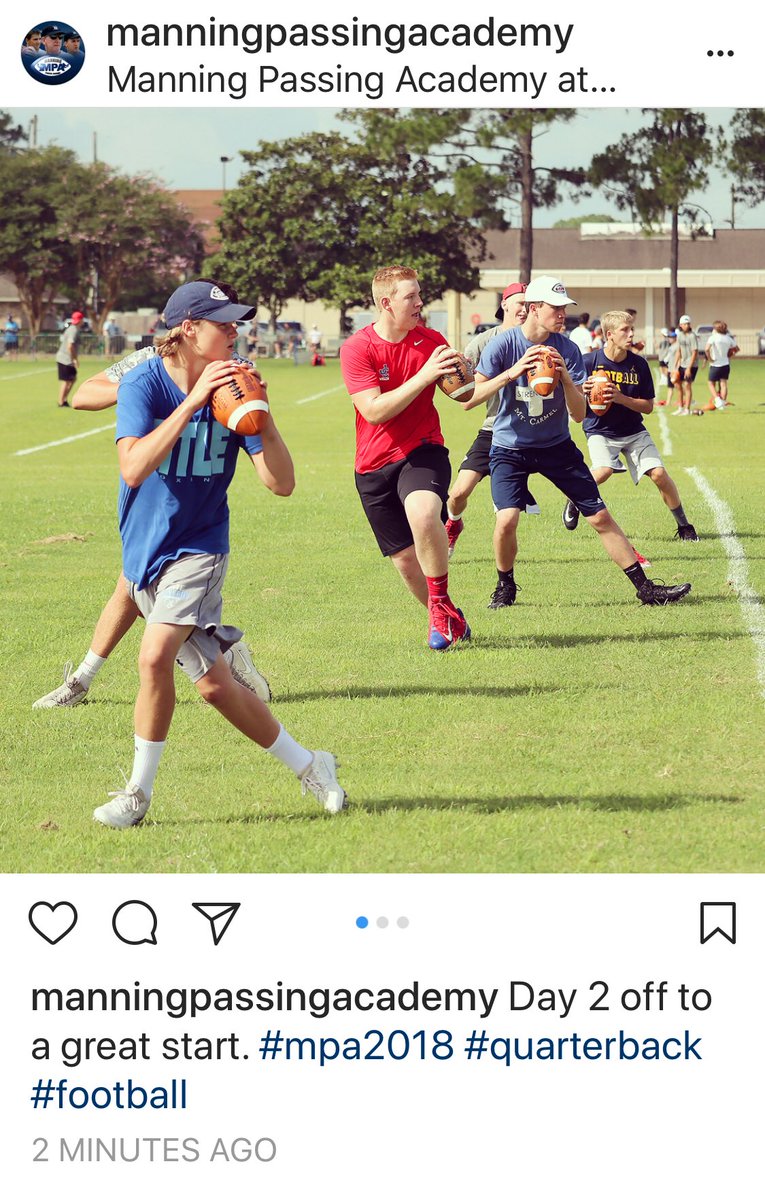 realWillBWelch's tweet photo. Second year at the @mpa_info and it did not disappoint. I got tons of solid work and connected with other High School QBs. Loved having @Willie_Snead4G as my team leader. I want to thank my Dad and Mom for providing me with this opportunity. #mpa18 #qb #2021 https://t.co/70VzFuYRvD