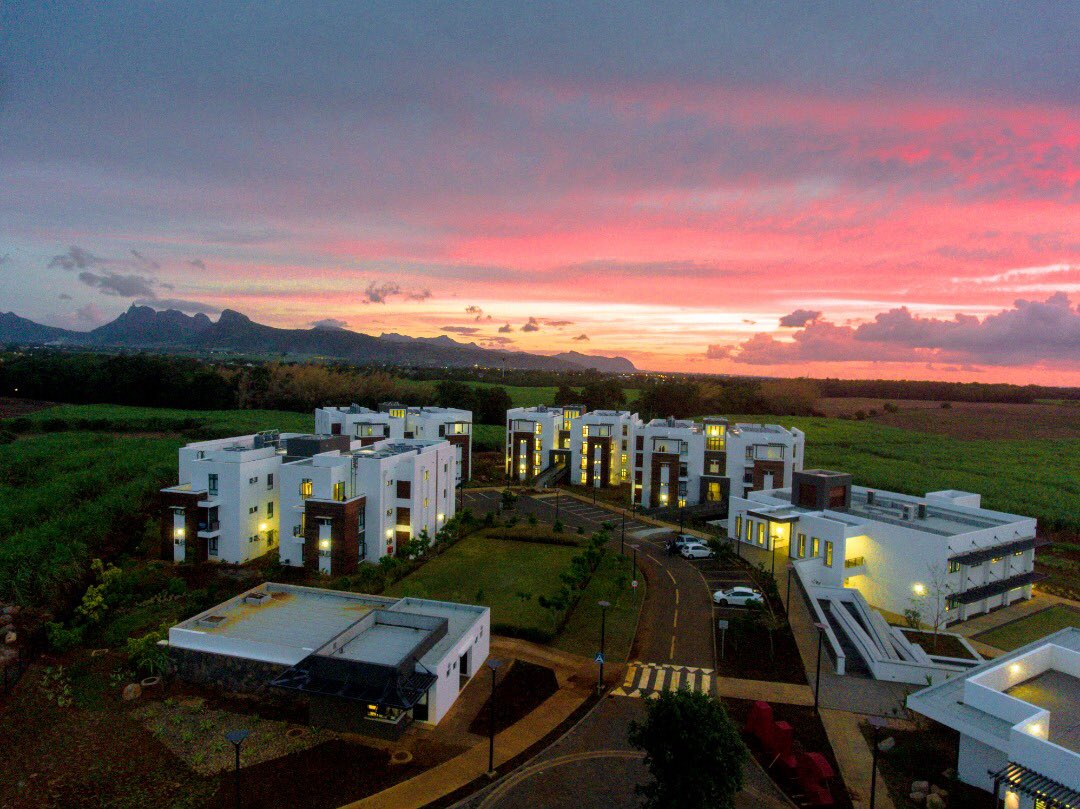 Our new campus for ⁦<a href="/alueducation/">African Leadership University</a>⁩ in Mauritius at dusk..