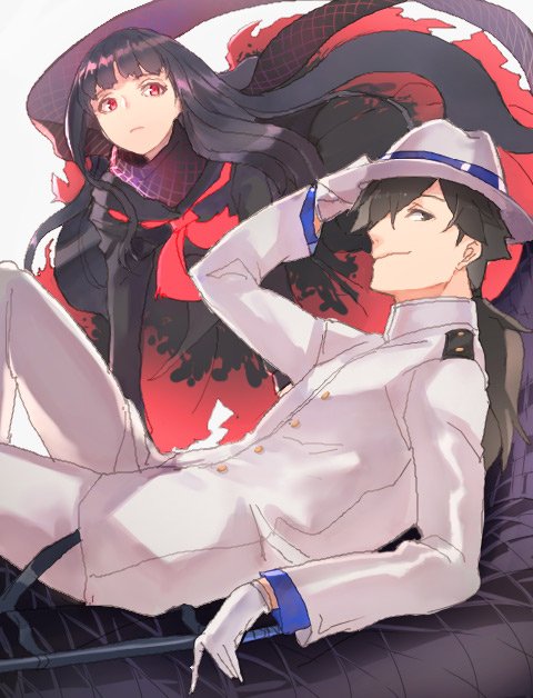 帝都イベありがとう黒髪美女男児ペア大好物です あおてん 療養中のイラスト