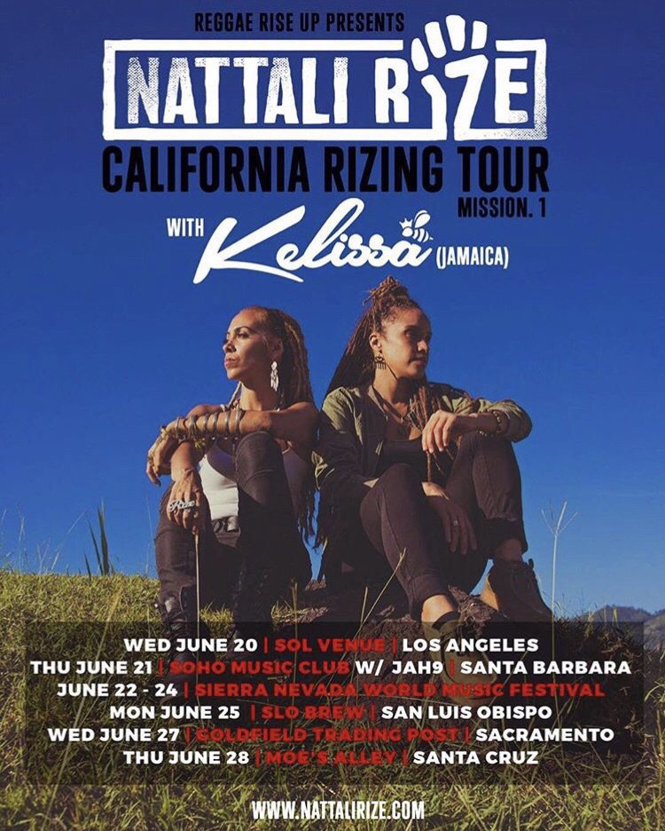 ReggaeCA's tweet photo. ☀️ @nattalirize #CaliforniaRizingTour with @kelissamusic!
https://t.co/cGqvwNf4Dt
@snwmf @slobrew @goldfield1849 @moesalleysc @reggaeriseup #nattalirize https://t.co/fZsUCwSib4