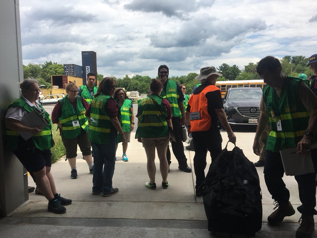 PGCountyOHS's tweet photo. Last #CERT exercise scenario briefing at the High Bay. **EXERCISE** Flooding in low lying areas. Tornado also damaged some buildings. Search and rescue, triage, scene evaluation, medical transport needed. **EXERCISE** #LearningForLife #Training #CERTCON2018 @Citizen_Corps https://t.co/rHMzrSXDh8