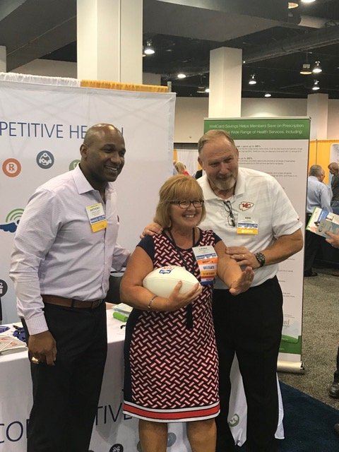 WellCardSavings's tweet photo. Always wanted to wear a SuperBowl ring? Stop by Booth 404!
Visit NFL Player Anthony Davis &amp; Competitive Health @ Booth 404! You can win an autographed football &amp; challenge NFL Pros at Cornhole!  #NAHU #CompetitiveHealth #WCS #THEAnthonyDavis #NFLA https://t.co/sKYe7xelwI