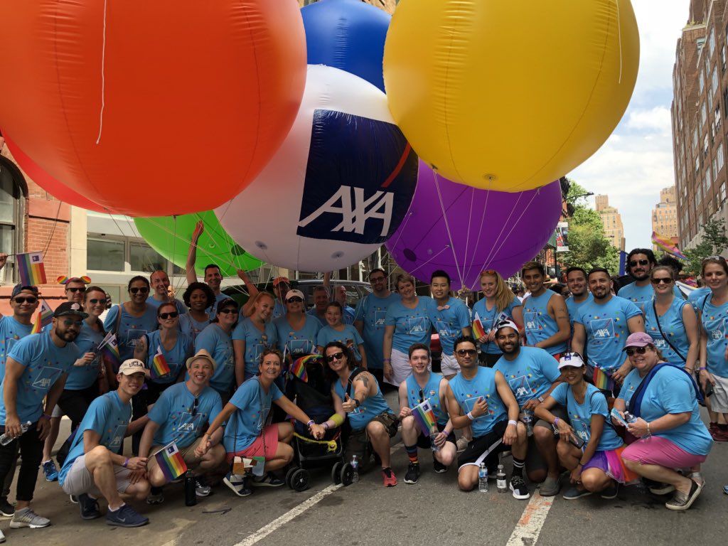 MBoucaud's tweet photo. Team #AXAPride — Ready to Roll Marching for Inclusion @AXA_US @thomasbuberl @Swatiyogesh @BisratM @melisawaters67 @ksontwitt https://t.co/oeOMFrePid
