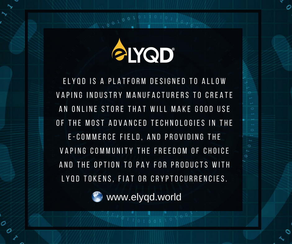 elyqdcom's tweet photo. eLYQD is a platform designed to allow vaping industry manufacturers to create an online store that will make good use of the most advanced technologies in the e-commerce field.
#cryptocurrency #bitcoin #ethereum #market #airdrop #news #eth #usd #mining
#eLYQD https://t.co/RxJ0J6hXSG
