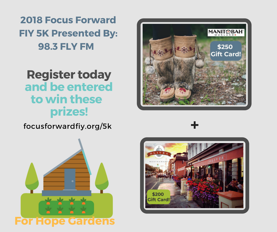 Register for our upcoming fundraiser in Kingston's City Park and automatically be entered to win some awesome prizes. Register today! focusforwardfiy.org/5k