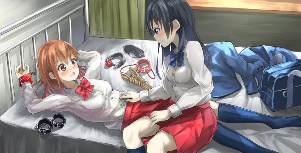 Anime girls in a tight bondage