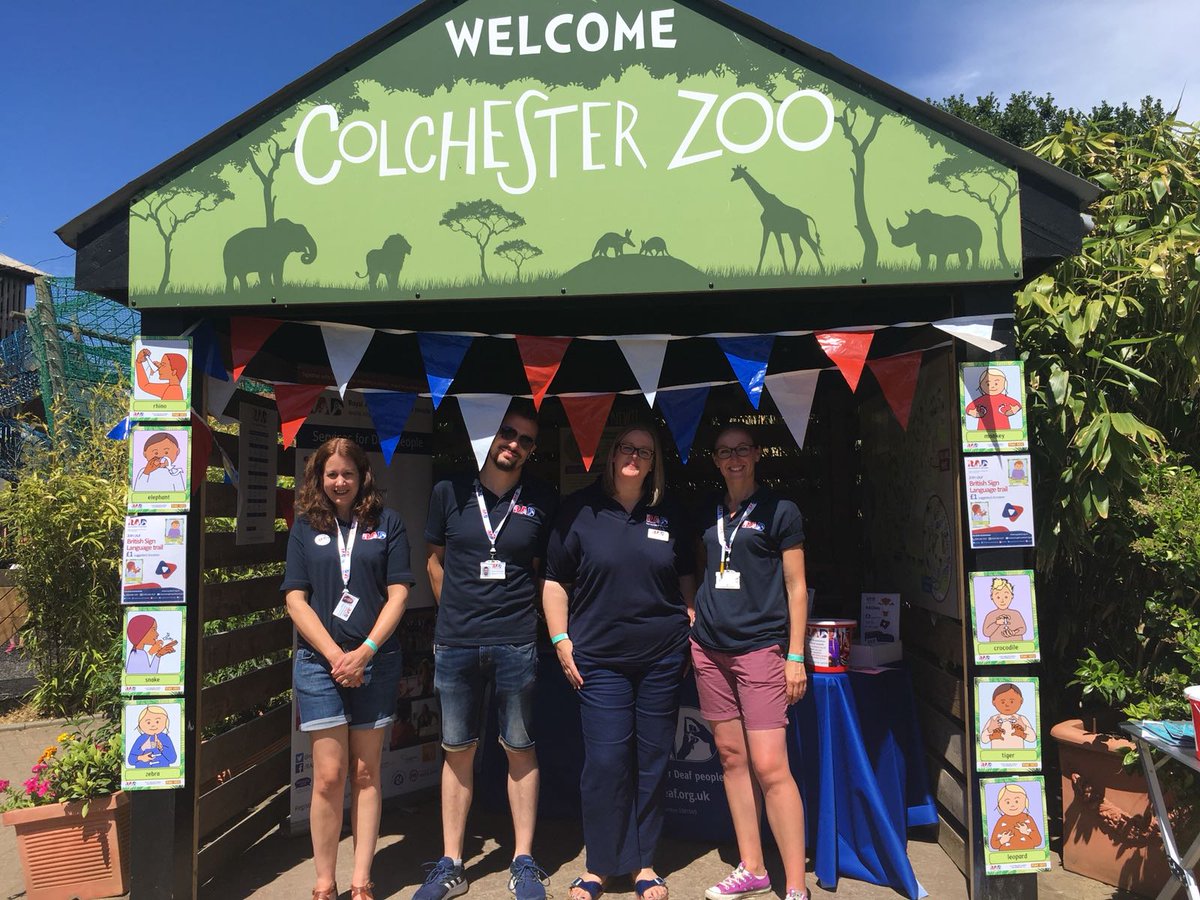 DeafBooks's tweet image. Lovely event yesterday at Colchester zoo. Great pics sent by RAD who we worked with to produce these colourful animal sign posters for the event that will be staying in situ.