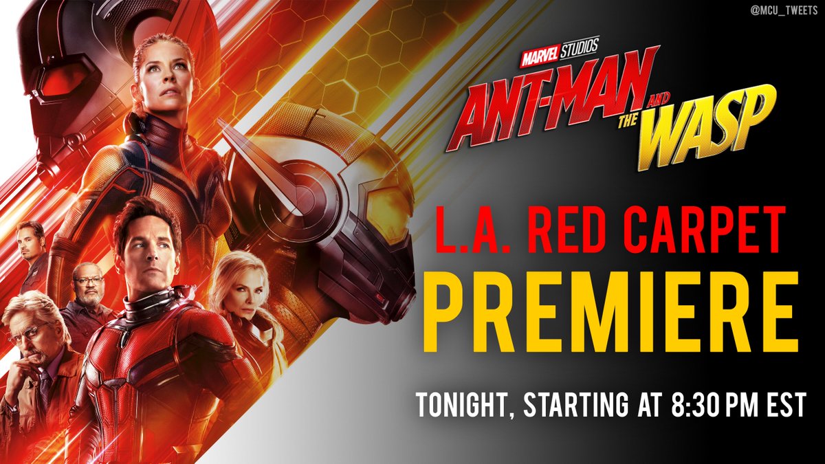 The world premiere of #AntManAndTheWasp is tonight!  We'll provide all the latest photos and updates from the red carpet right here on @MCU_Tweets.