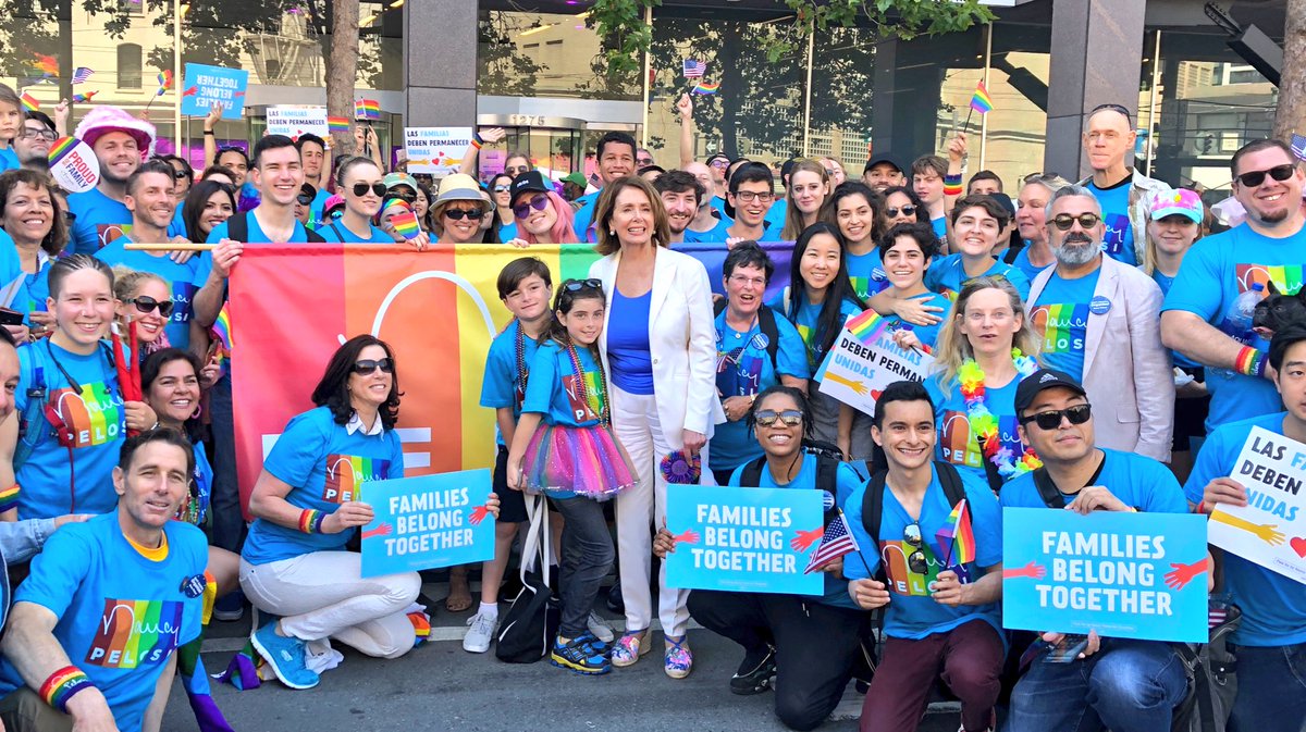 Nancy Pelosi with her SF Pride contingent