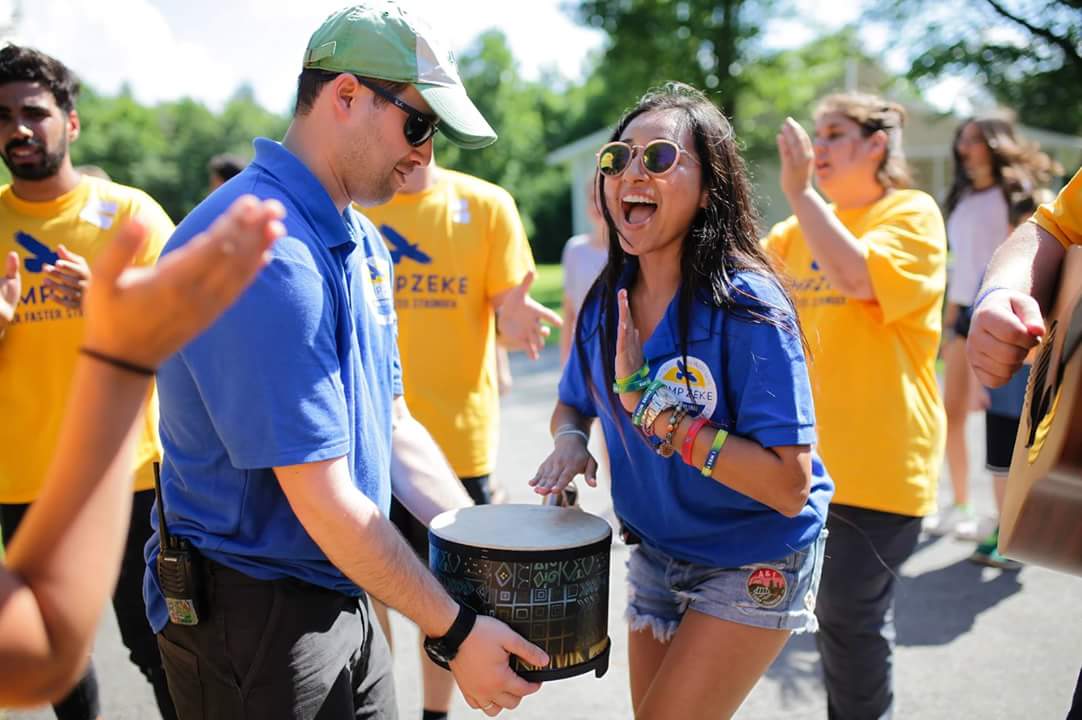 Celebrating the arrival of our full staff for training week! #staffweek #stafftraining #jewishcamp #summercamp #campzeke #camp #summer #drums #celebrate