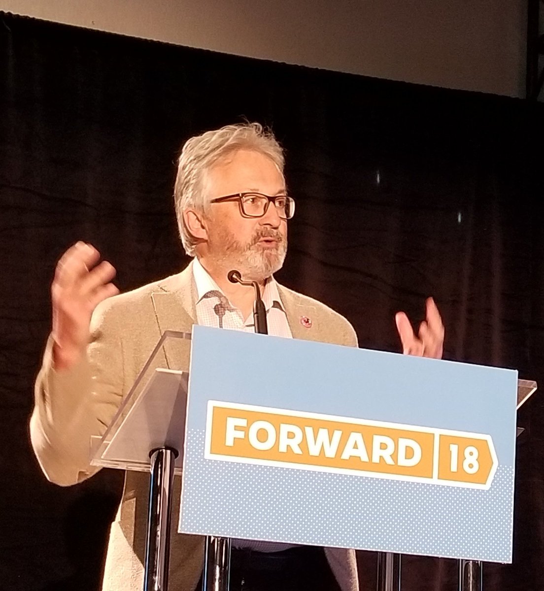 MorganeOgerBC's tweet photo. "CBC says We've delivered on 76 of 122 platform commitments"
Geoff Meggs speaks to activists in Kamloops today about BC NDP campaign readiness and the ongoing work of the BC Government to make life better for British Colombians.
#FWDBC2018
#Forward18
#bcpoli
#bcndp https://t.co/IVGryKI5LS