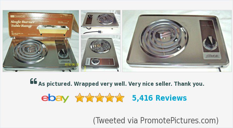 RETROSpidycents's tweet photo. Vintage #SEARS #COUNTERCRAFT #BUFFET #BURNER #TABLE #RANGE #Burnerplate #HotPlate #TABLERANGE #STOVE #PORTABLESTOVE #CAMPING #RV #APARTMENT #PARTY #FOOD #COOKING #STOVETOP #RANGE #COOKRANGE EXCELLENT | eBay #sear
https://t.co/lEsxiehLoX
(Tweeted via https://t.co/ENDWJp7gxx) https://t.co/ib1QLzus8R