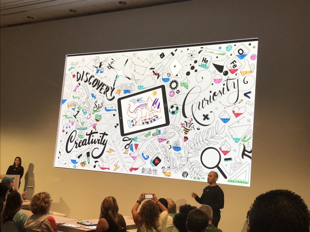 WCEdTech's tweet photo. @AppleEDU launches #EveryoneCanCreate at #ISTE18 #ISTEWCSD https://t.co/IYDoF2mG3p https://t.co/3hoBpM4BBd