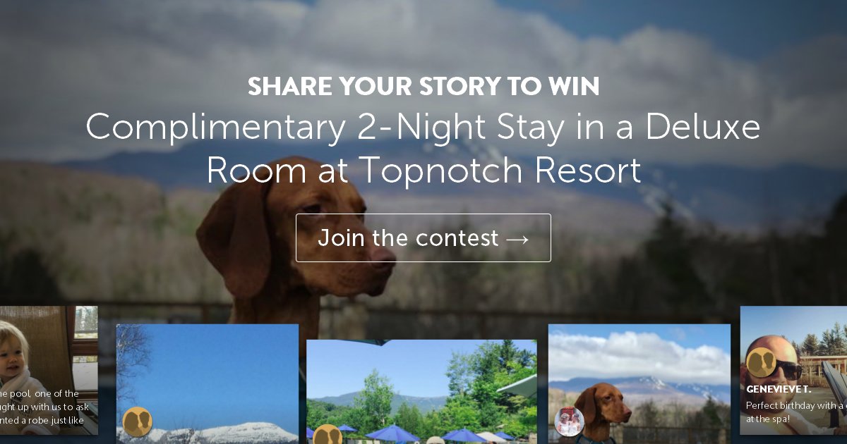 TopnotchResort's tweet photo. Our summer photo contest is under way! Enter or vote for your favorite photo today: https://t.co/NTXQ3MrxG1
Congratulations to our Winter Wonderland contest winners: 
Michael Copeland and our runners-up: Mary Zazzi, Jacquelyn Allard, &amp; Nancy Delle-Crandell. https://t.co/KhDKcVmnp4