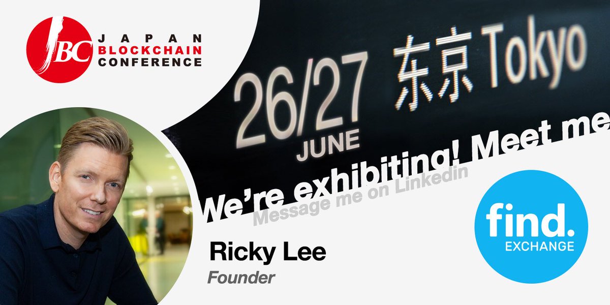 RickyLeeUK's tweet photo. We're in #Tokyo for the #Japan #Blockchain Conference! Part of our #BlockchainWorldTour Really excited to learn about other exciting projects in the space. If you're going to #JBC be sure to come and say 'hi'!
You might just get some free tokens π #FindExchange #Fintech https://t.co/TLS1v73l1W