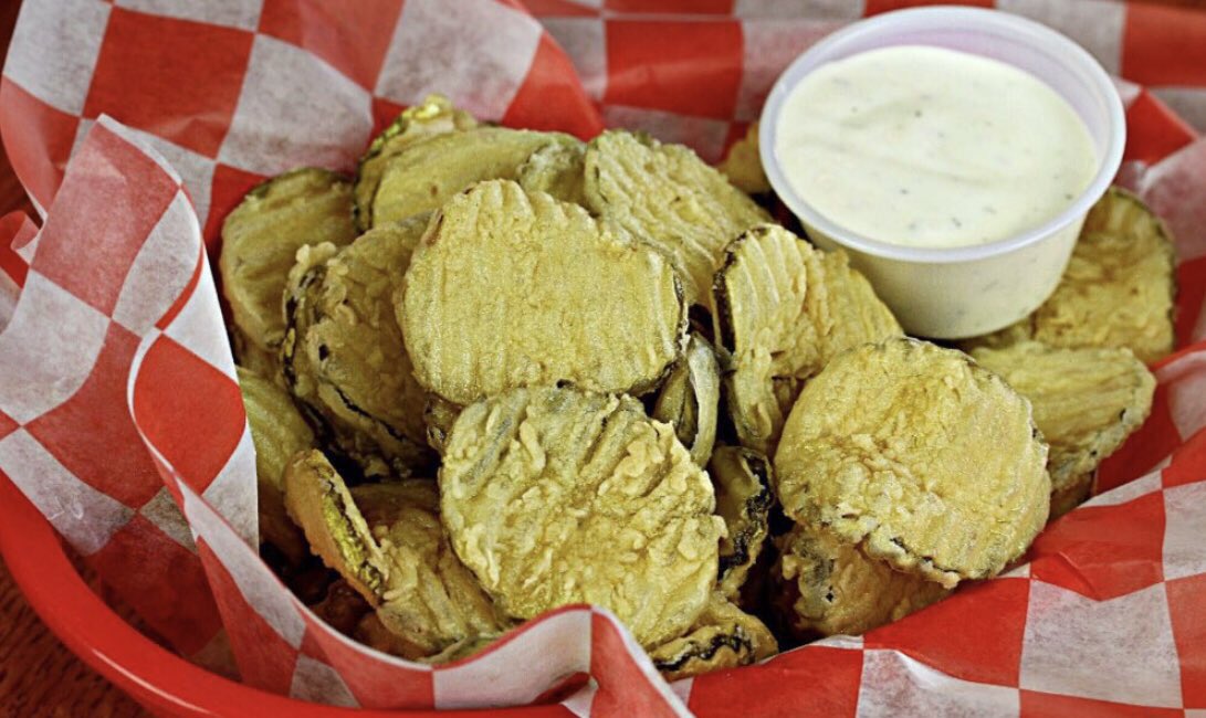 JeffersonsKU's tweet photo. Retweet for a shot at free fried pickles for a year! Show this to a server Monday and we’ll give you a free order of fried pickles with any purchase. #10winners #itcouldbeyou #lfk https://t.co/gYooD7EOJF