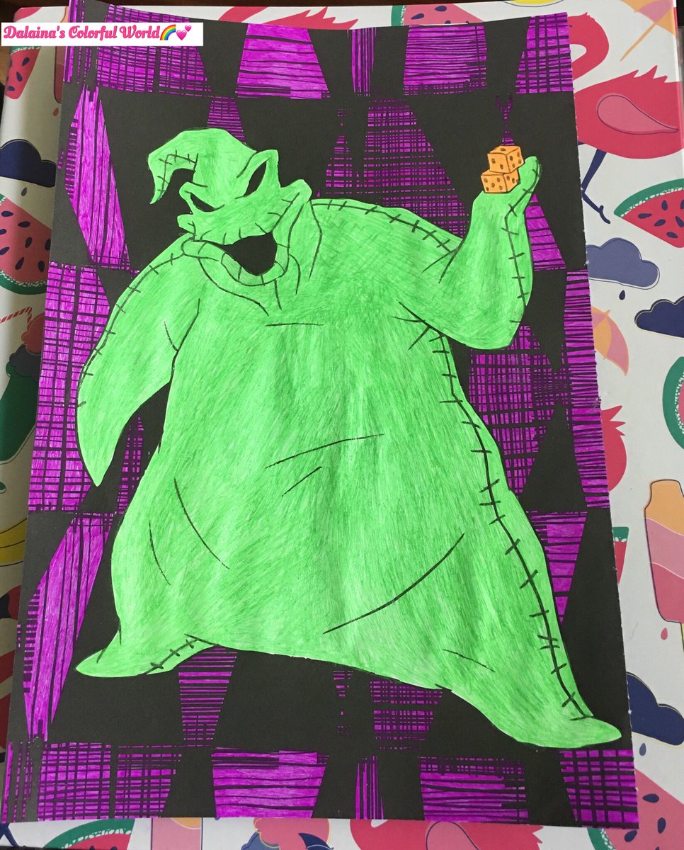 bonbonsandbooks's tweet photo. Finished #MrOggyBoogyman the ink needs to dry better. ☹️#adultcoloring #NightmareBeforeChristmas #TimBurton #disneycollector #disneyaddict #disneycoloring #disneycolorpages #dalainascolorfulworld 🌈💕 https://t.co/3wZ3ZkEHCb