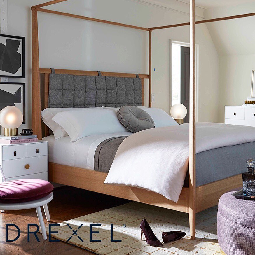 No #Sundayscaries here 💫 Rest easy in the #DrexelJoSampson At Peace Poster Bed #drexelfurniture drexel-furniture.com
