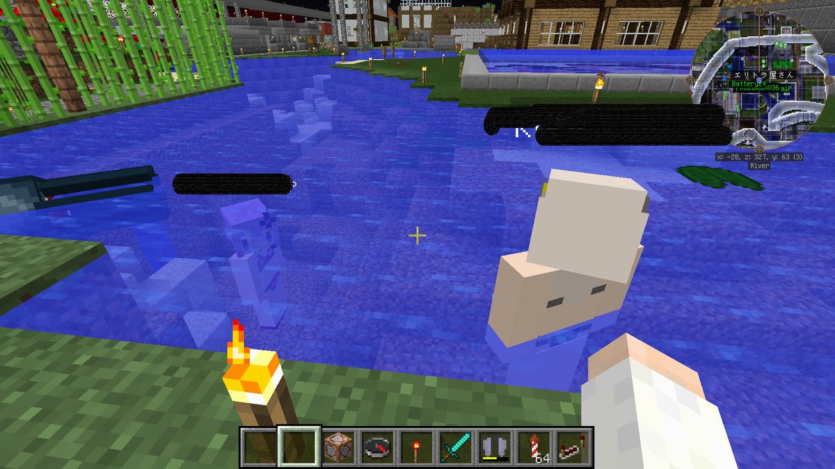 彼岸花 ねこ像 マイクラ Minecraft マインクラフト ゆかりんガーデン ゆかりんガーデン水着勢 グレートあかねマンは多分防水スーツだろうから水着勢です スク水きりたん 後ろ姿しか映ってない