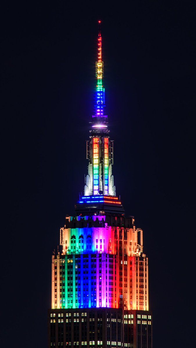 EmpireStateBldg's tweet image. In honor of #PrideWeek, we will shine in the colors of the rainbow tonight. 🌈

📷: @MikeWaterhouse