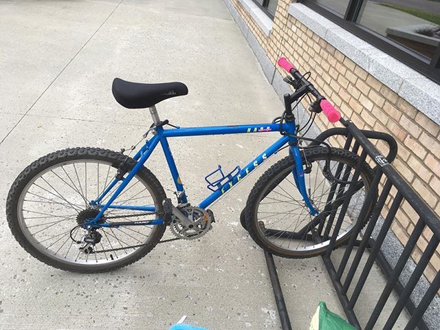 Color matched grips, biopace, <a href="/oldspokeshome/">The Old Spokes Home</a> sticker. So correct it hurts. Bikes like this deserve a better rack option.