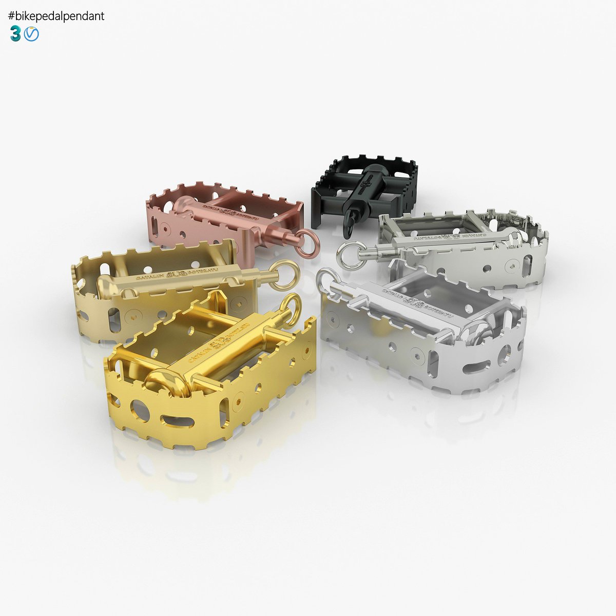 #3D #bikepedalpendant 
#3dsmax #3DModeling #vray #rendering #jewelrydesign #3dart #design #3Dprinting