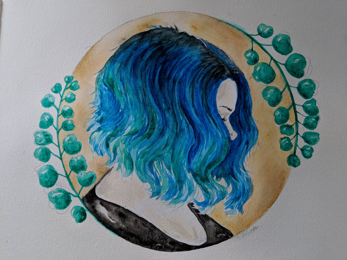 Finch_Minis's tweet photo. Took a break from #miniaturepainting to do some watercolor art. I love having short hair again! #WIP https://t.co/wZBUTIFEuK