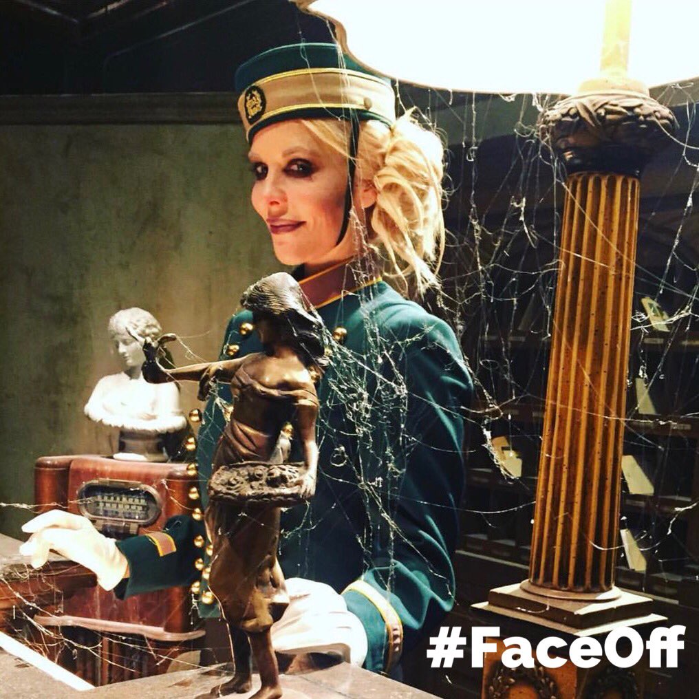 Check in to the haunted #FaceOff Grand Hotel on Tuesday at 9/8c on <a href="/Syfy/">SYFY</a>!  We have a special room just for you!  But beware of the strange clerk at the front desk!
