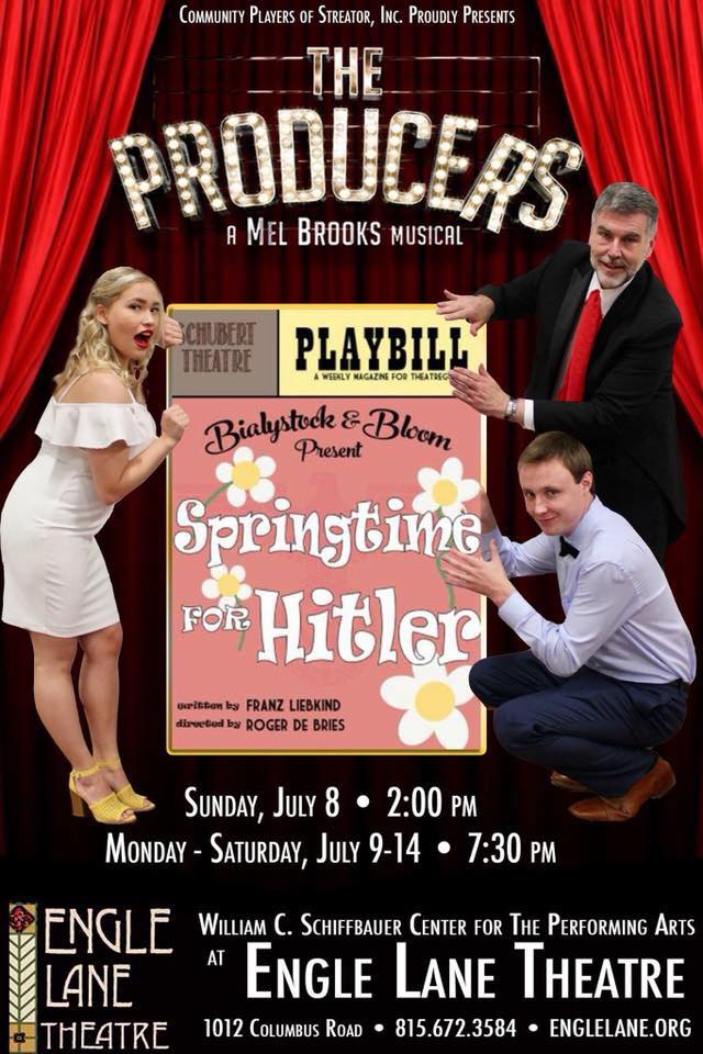 DanMcK64's tweet photo. If you're in the IL. Valley in July this may provide a guffaw or ten. Tickets for Mel Brooks' "The Producers" go on sale tonight at midnight: https://t.co/GuxyfNP5GL https://t.co/h6PSNEULYc