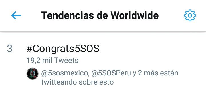 5SOSPeru's tweet photo. #Congrats5SOS esta en el puesto 3 de TT mundiales! Somos la mejor fam que puede existir
Basta, nos amo 
#5SOSFAMISPROUDOF5SOS https://t.co/DdvyLRDJhn