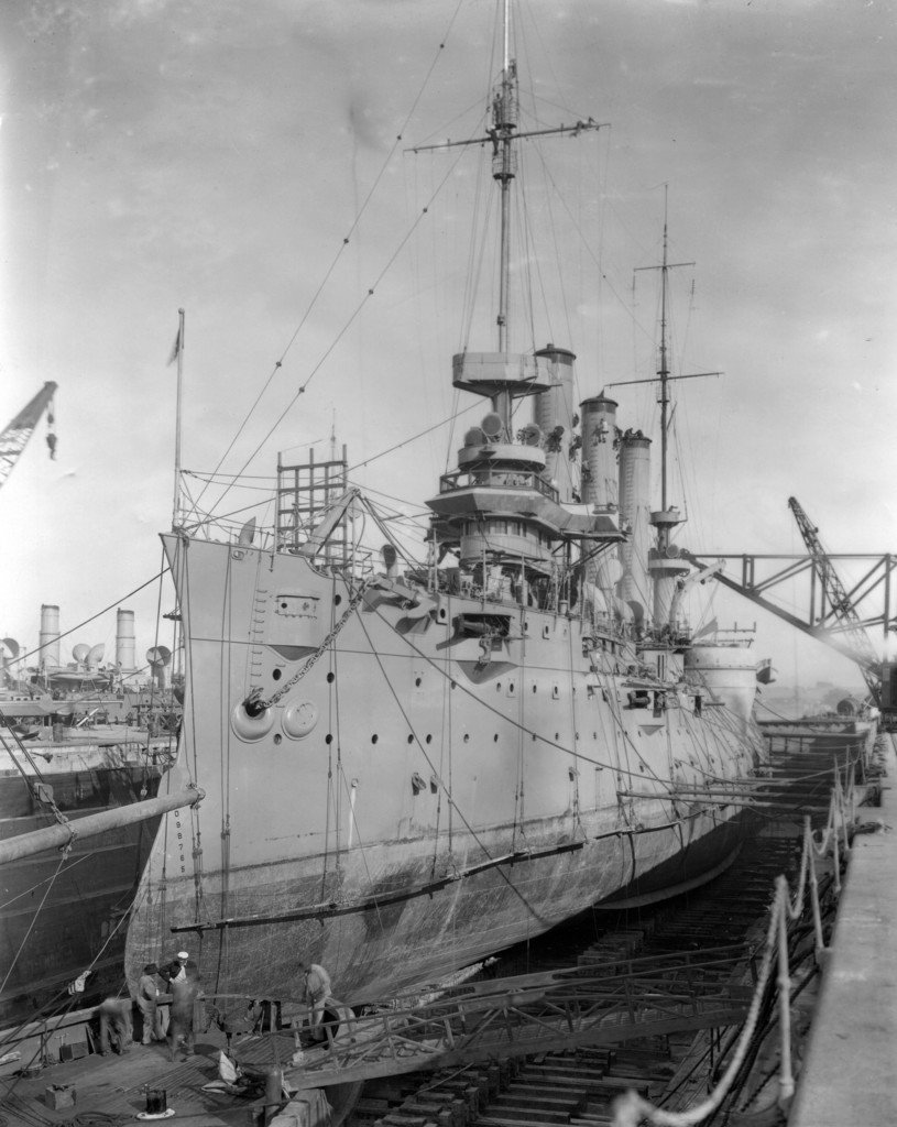 Picture of USS Brooklyn in 1920 in Mare Island