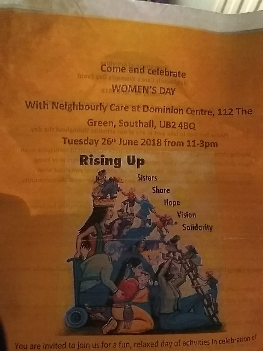 Just received a wonderful leaflet about a Women's Day celebration at Southall's Dominion Centre on 26th June. If you're in the area or attending let us know #EalingFeeling #ealing #women
