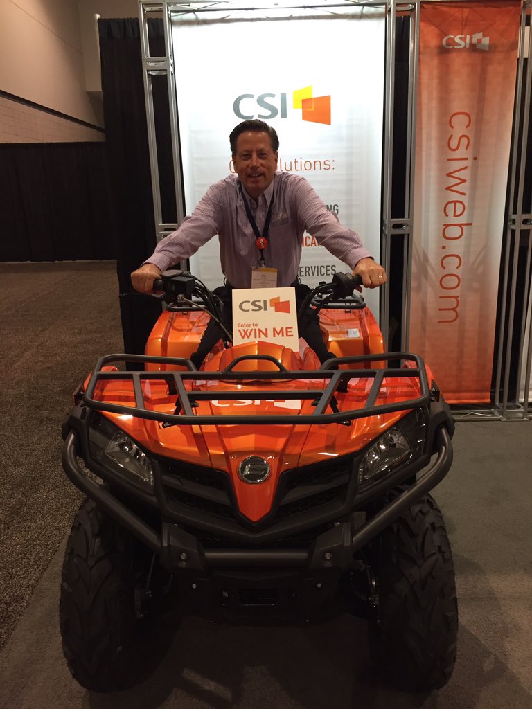 AvaniPandyaCSI's tweet photo. Come visit @CSIsolutions for your chance to win an ATV! @ABABankers #Booth300 https://t.co/2bK2b2iUKU