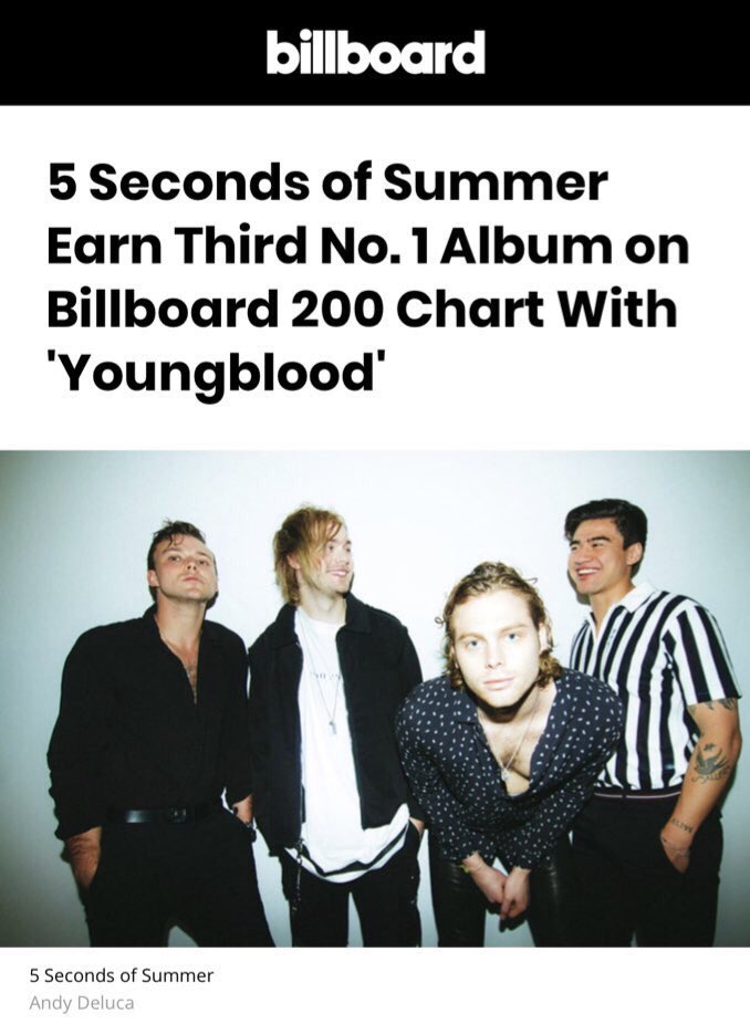 5SOSUPDATESYOU's tweet photo. 5SOS IS THE ONLY BAND IN THE HISTORY TO DEBUT AT No. 1 WITH THEIR FIRST 3 ALBUMS #congrats5SOS #heywearetakingontheworld https://t.co/GIww3YHa3h