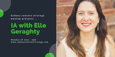 Woot! Sydney #ContentStrategy meetup is tonight! We are talking IA with <a href="/EllenGeraghty/">Elle Geraghty Content Strategy</a> Not to be missed!