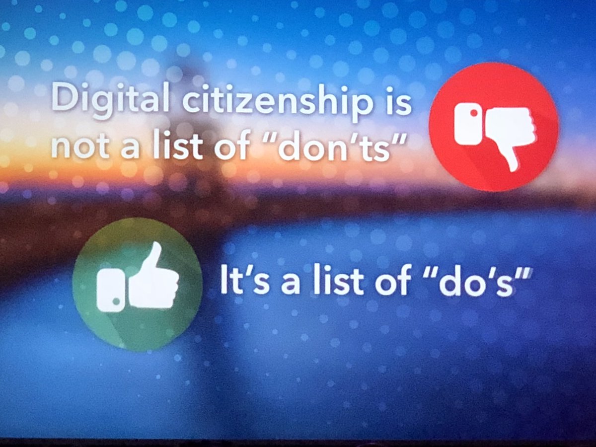 KSEdLady's tweet photo. #ISTE2018  Thought provoking... internet safety is not the same as digital citizenship.  Both are important! https://t.co/1PD8MVomqs