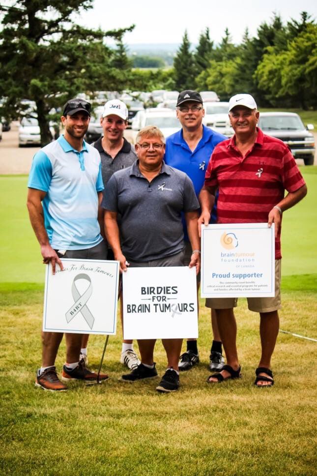B4BTinfo's tweet photo. Congratulations to team "GROUP OF "KAUKS"" for winning the 2018 Birdies for Brain Tumours Golf Tournament! Jim Kauk, Ken Kauk, Gary Kauk, Lex Langston and Shaun Earl won with a score of 48 on a countback #B4BT #GreyMatters #ImagineACure #GLGC #BDNMB @BrainTumourFdn @glenleagolf https://t.co/grn0q9nI4B