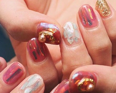 Nail Studio Liber Summerニュアンスアートネイル Naokiデザインおまかせメニュー さいたま市 与野ネイル メンズネイリストnaoki ニュアンスオリジナル おまかせメニュー Naokiデザイン Nailstudioliber Summerニュアンスネイル 歪パール Summer